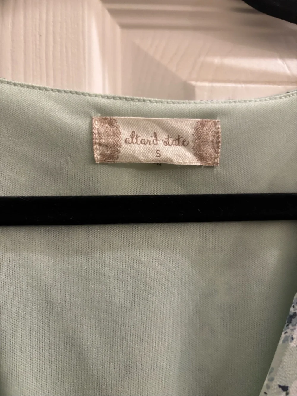 Altar'd State Pale Blue Floral Maxi Dress with Deep V - Picture 3 of 4